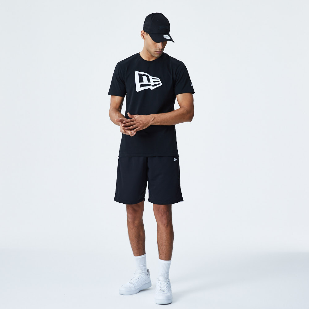 New Era – Wendbare Shorts in Schwarz-Weiß