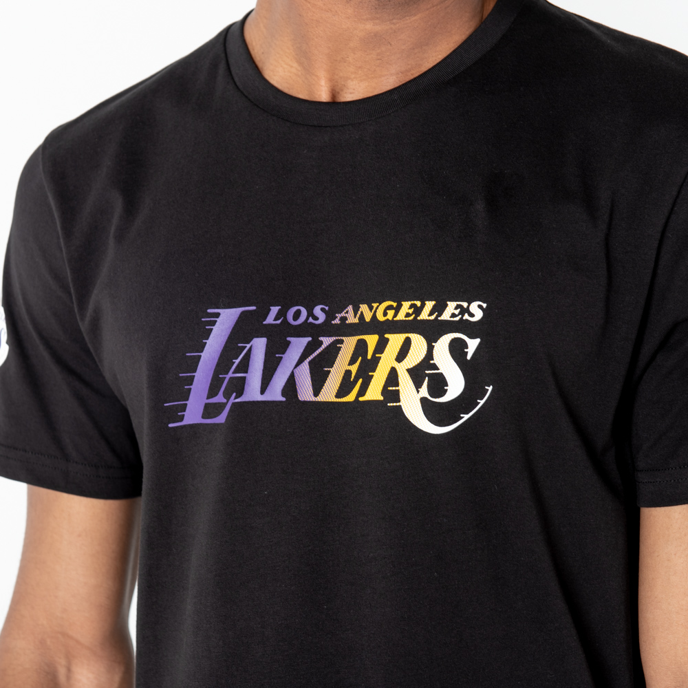 Camiseta Los Angeles Lakers Gradient Wordmark, negro