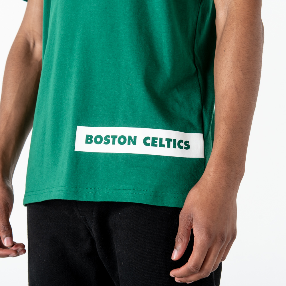 Boston Celtics – Grünes T-Shirt mit Blockfarben und Schriftzug