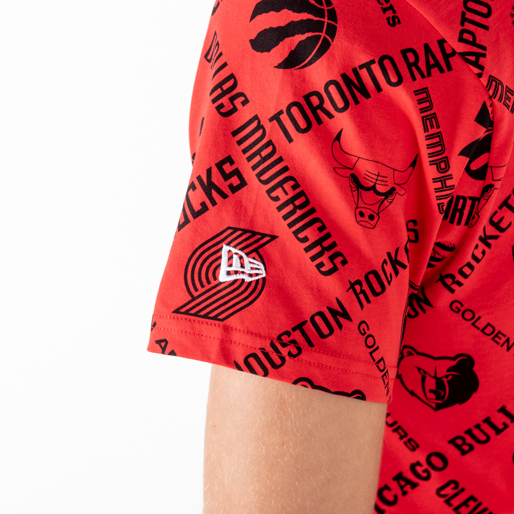 Camiseta con logotipo de la NBA, rojo