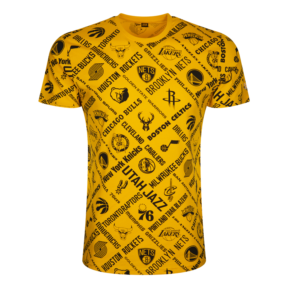 Camiseta con logotipo NBA, amarillo