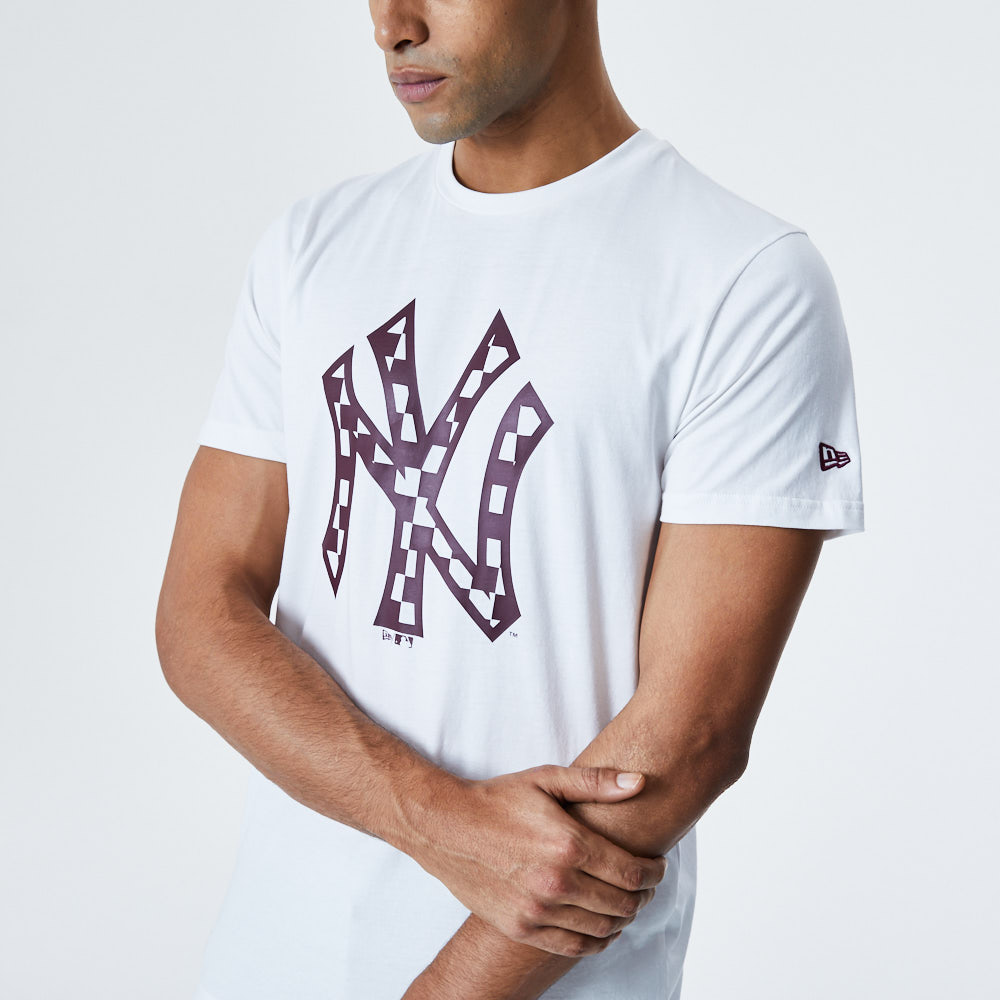 New York Yankees Logo Infill T-Shirt, Weiß