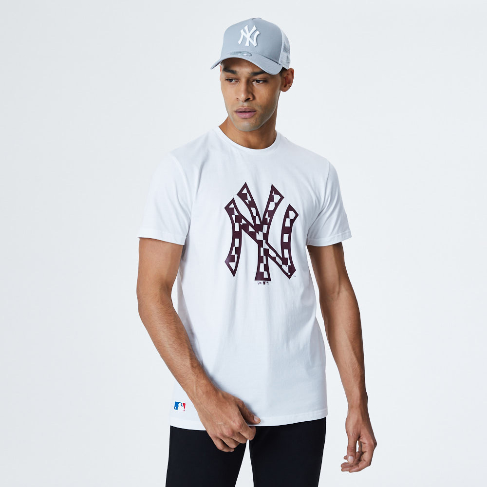 New York Yankees Logo Infill T-Shirt, Weiß