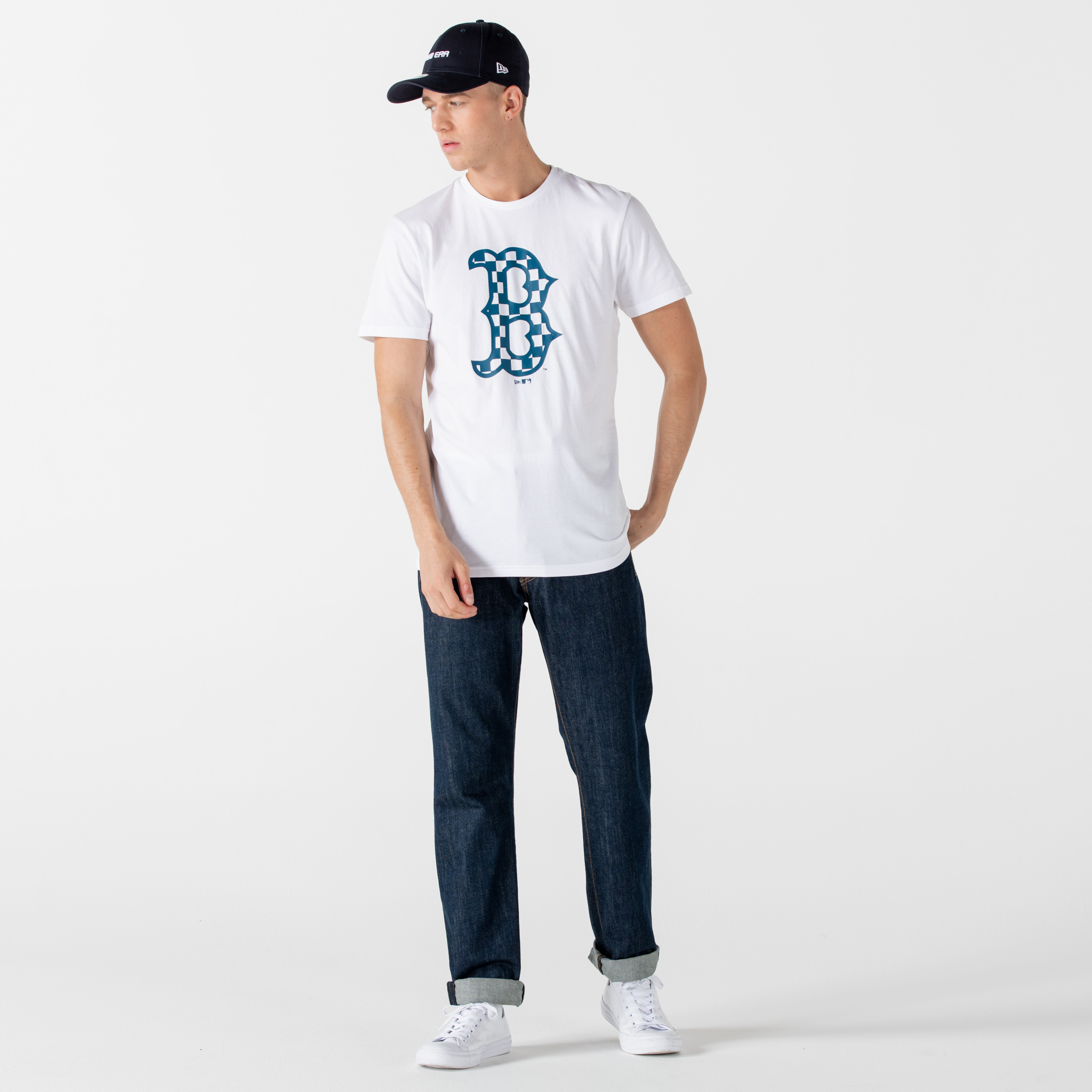 Boston Red Sox – Weißes T-Shirt mit ausgefülltem Logo