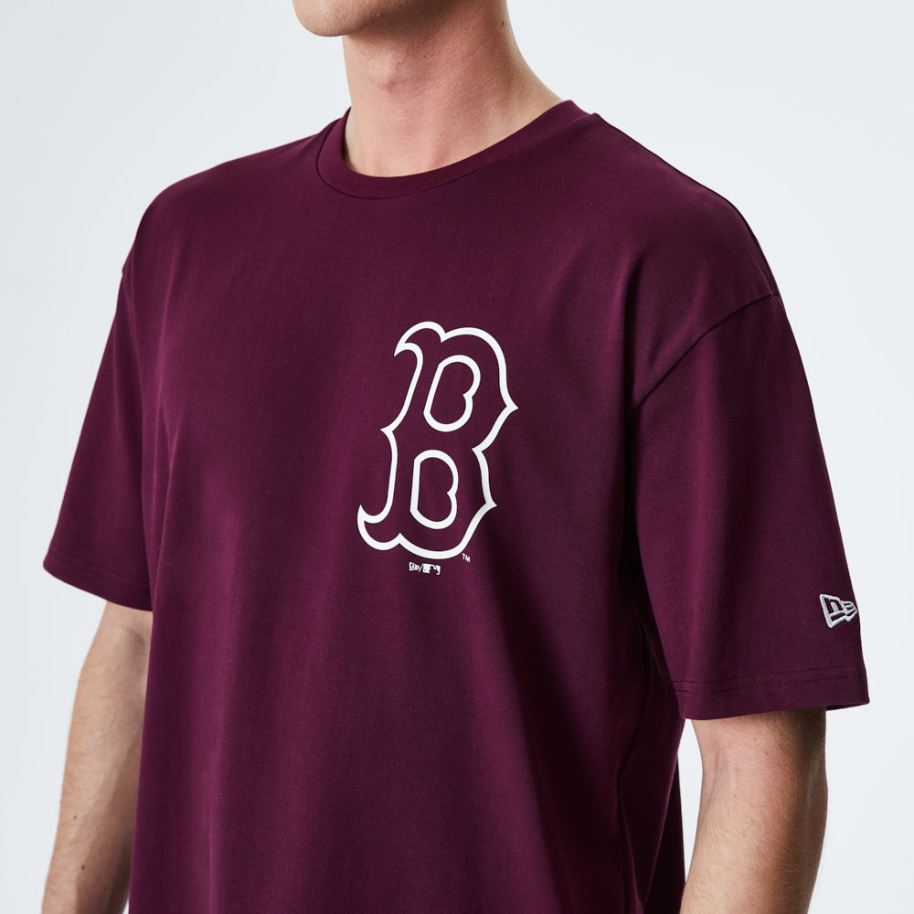 T-shirt oversize Big Logo Boston Red Sox rossa