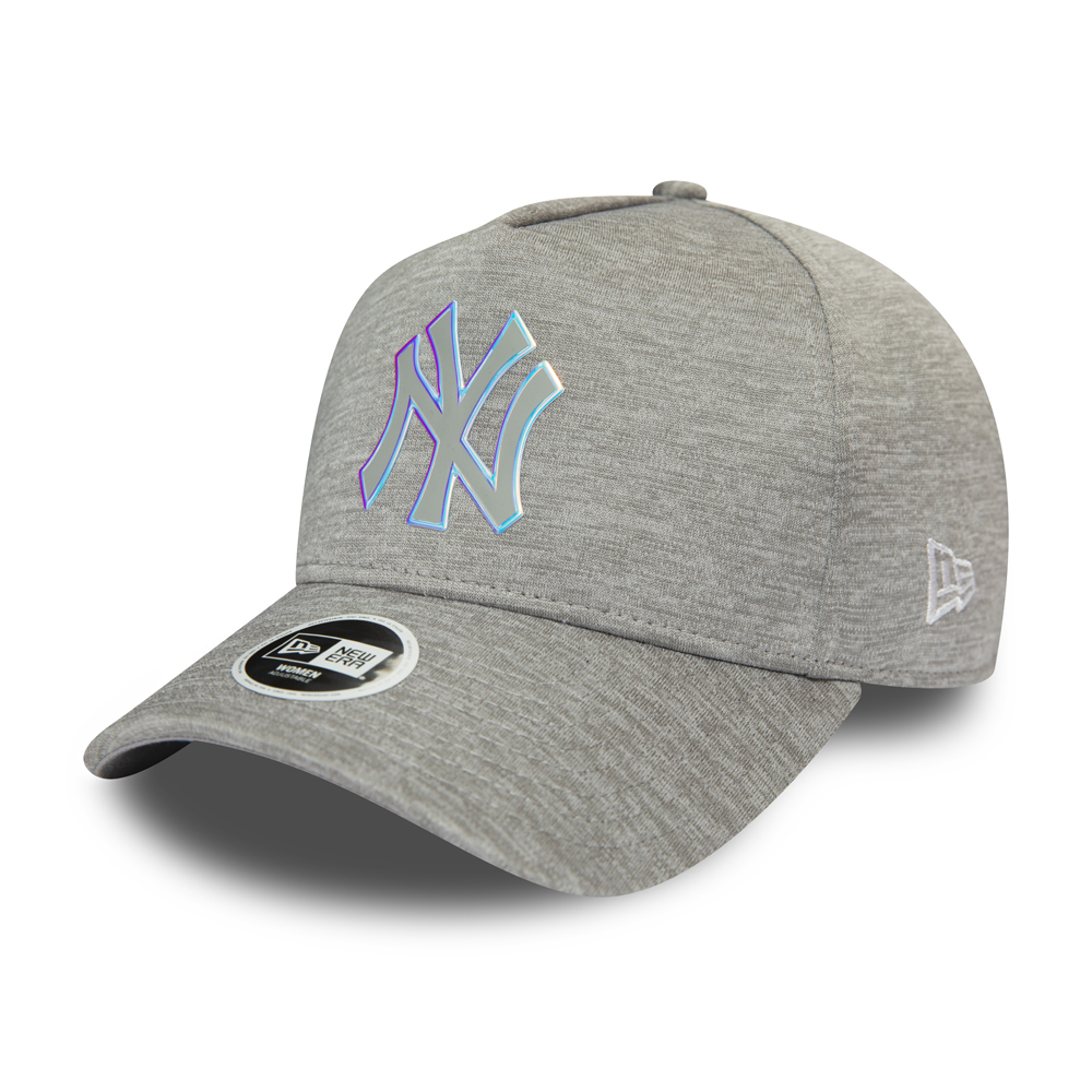 Casquette camionneur grise logo iridescent New York Yankees pour femme