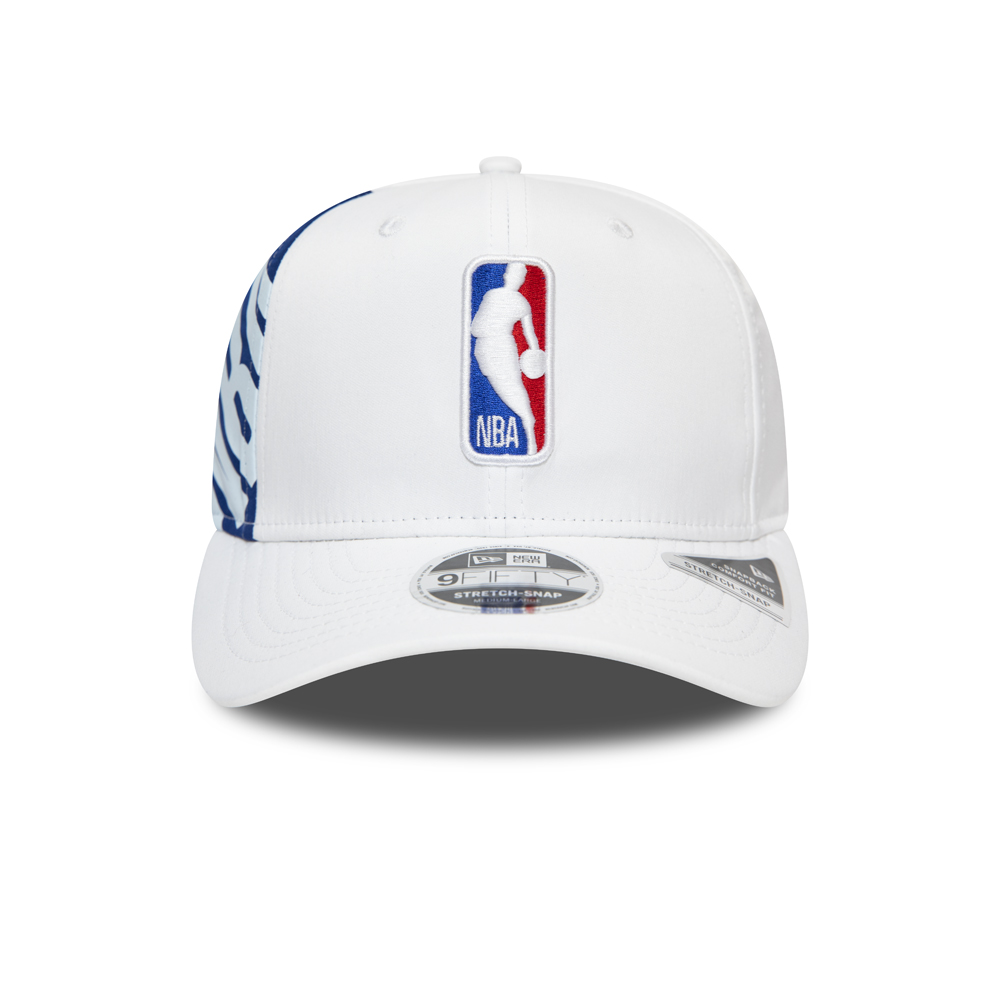 Casquette 9FIFTY blanche extensible à languette logo NBA