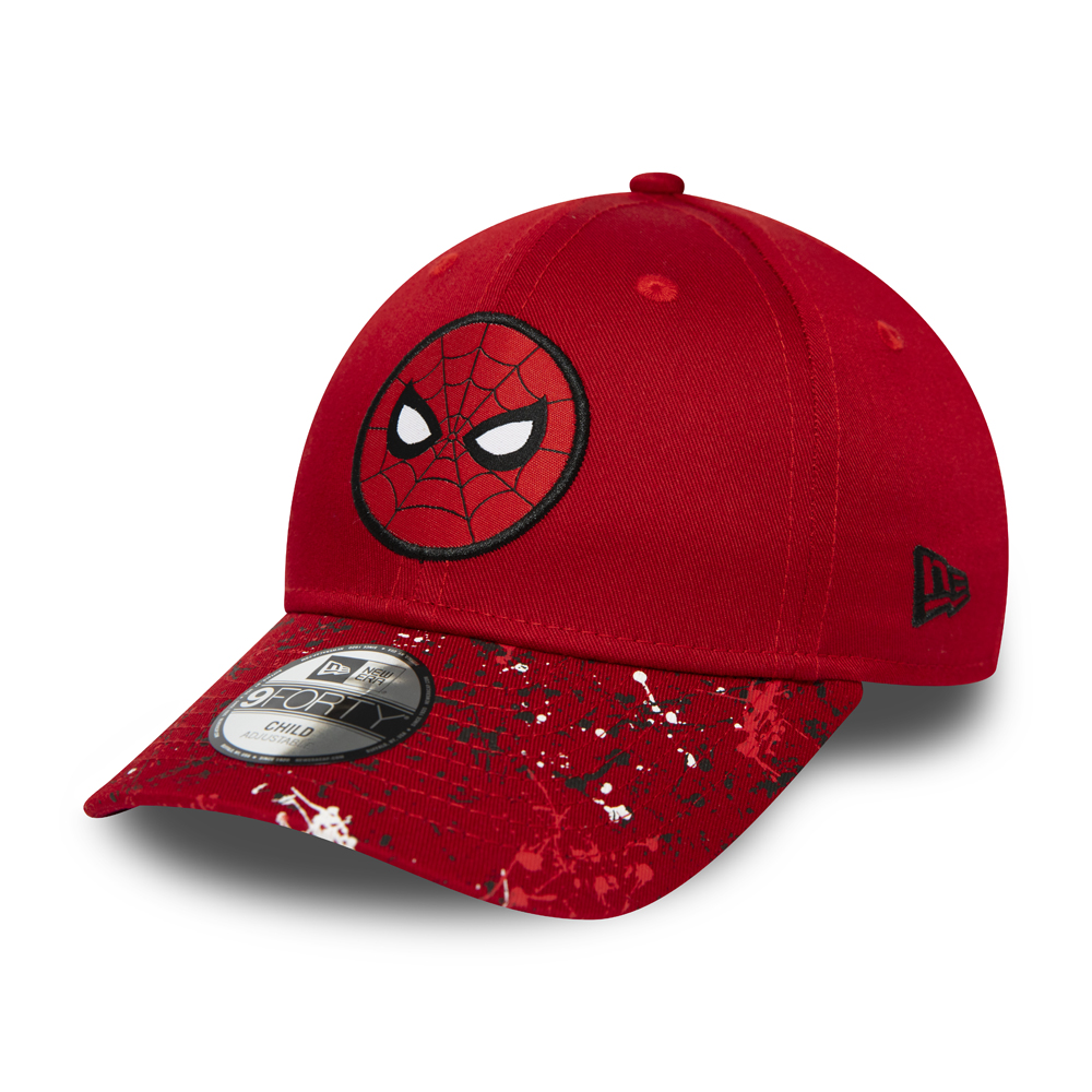 Cappellino New Era 9FORTY Splatter Visor Spiderman bambino rosso