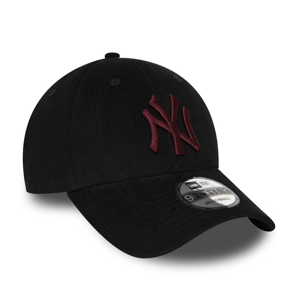 New York Yankees – Schwarze 9FORTY-Kappe aus Cord