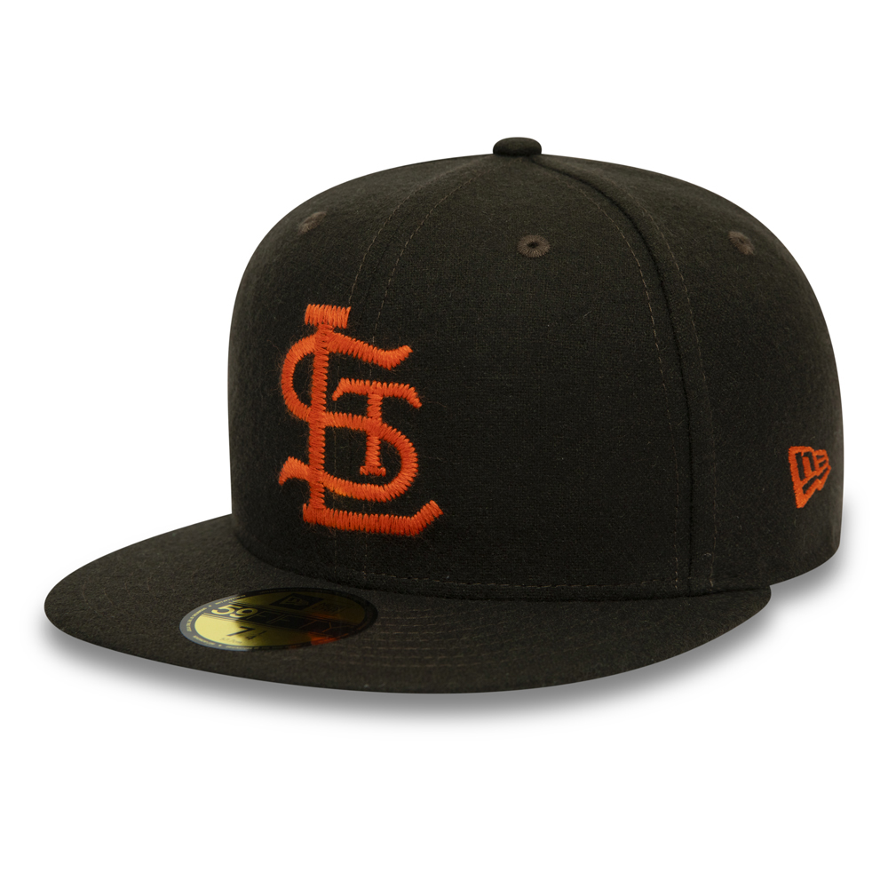 St. Louis Cardinals – Schwarze 59FIFTY-Kappe „Cooperstown“ in Flanell