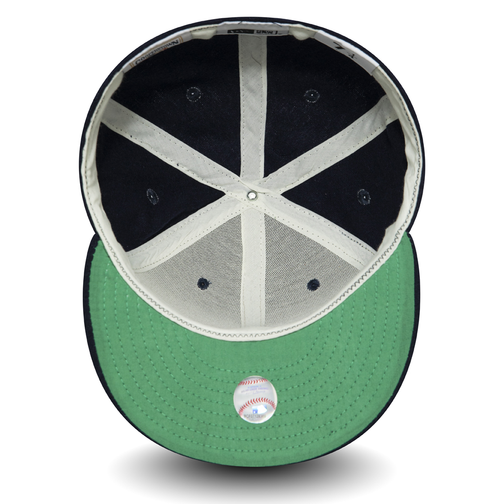 Cleveland Indians – Marineblaue 59FIFTY-Kappe „Cooperstown“ in Flanell