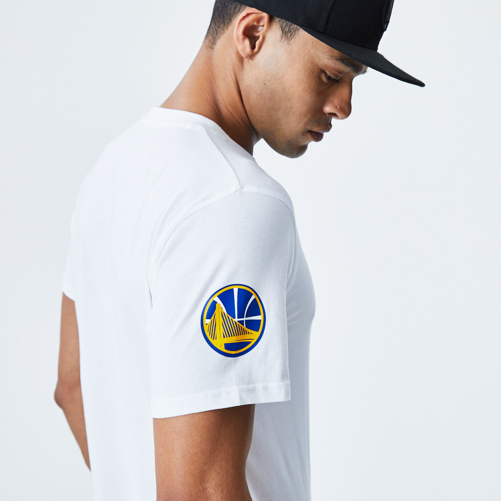 T-shirt blanc avec inscription gradient des Warriors de Golden State