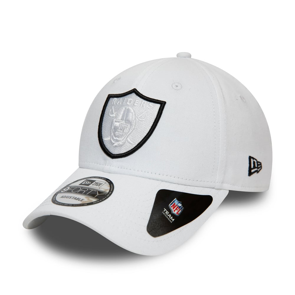 9FORTY – Las Vegas Raiders – Kappe in Weiß mit konturiertem Logo