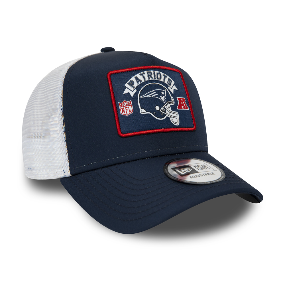 New England Patriots – Truckerkappe mit Aufnäher und A-Rahmen in Marineblau