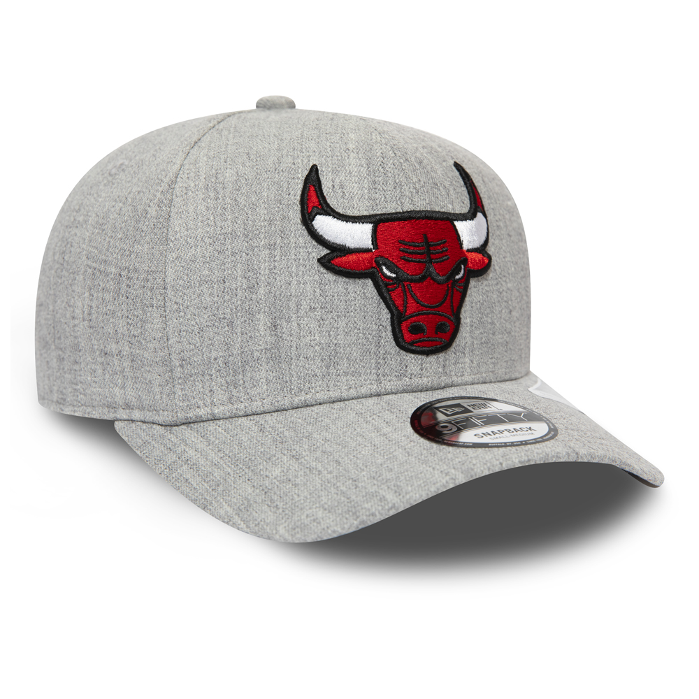 Chicago Bulls „Heather Base“ elastische 9FIFTY-Kappe in Grau mit Clipverschluss