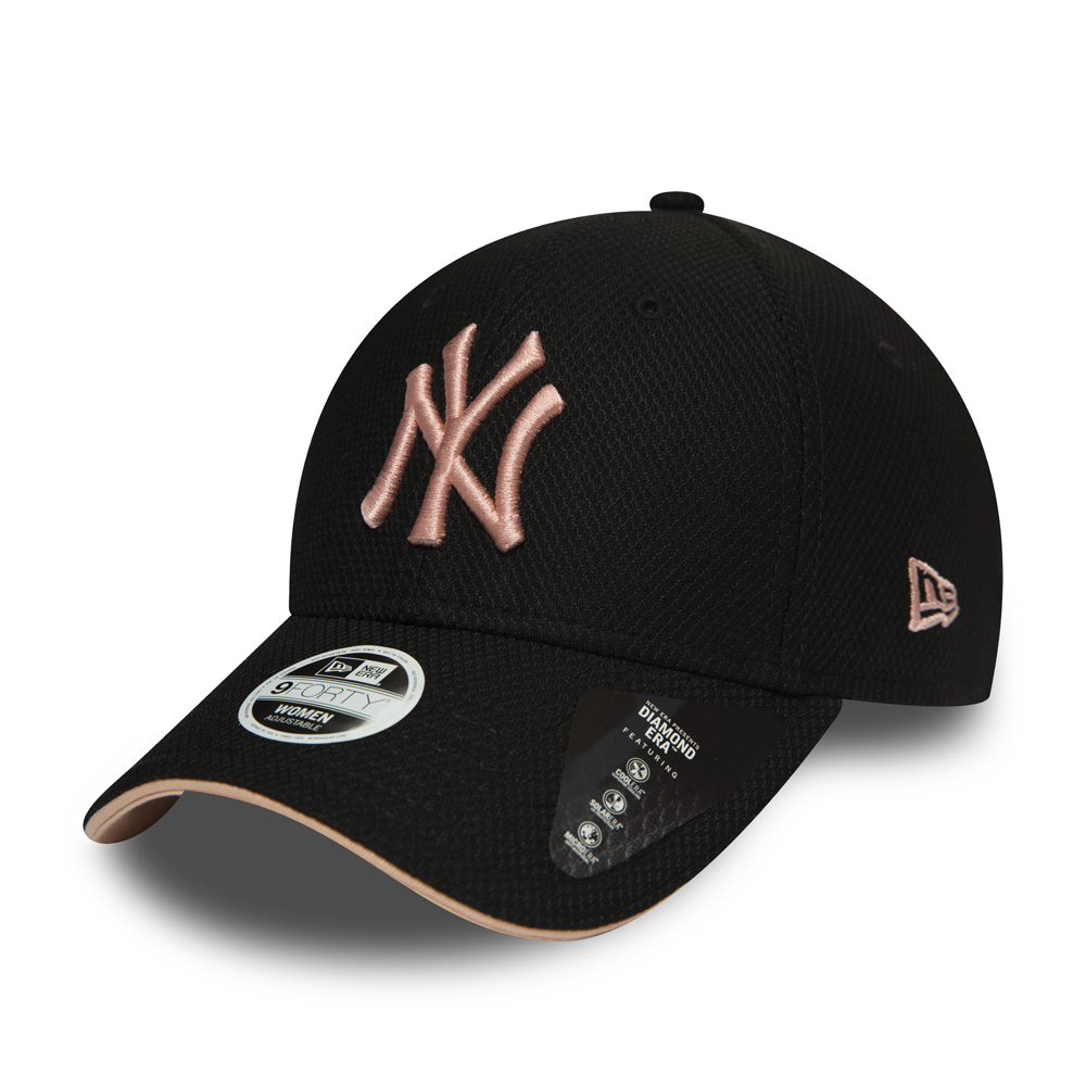 Gorra New York Yankees Diamond Era Piping Detail Visor 9FORTY, negro