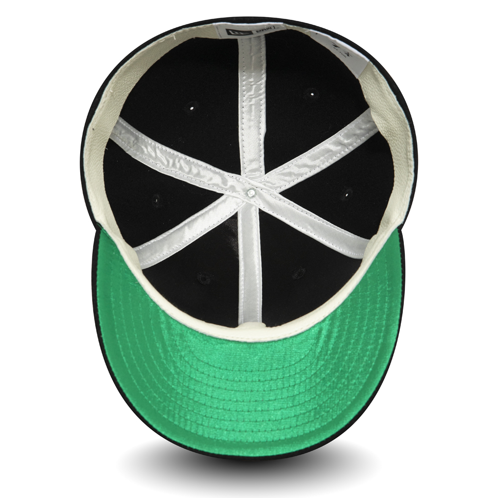 59FIFTY – NEW ERA Icons – Dezente Kappe mit grüner Schirmunterseite – Schwarz