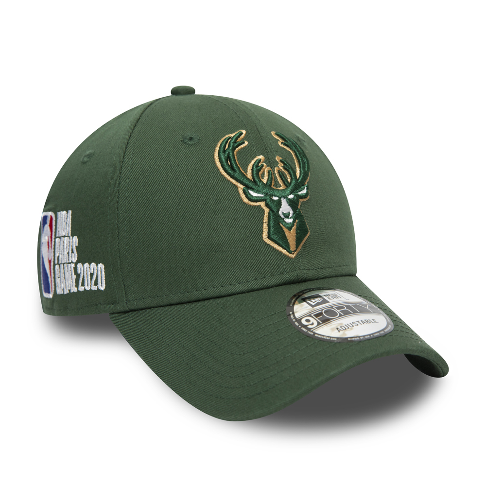Milwaukee Bucks – Paris – Grüne 9FORTY-Kappe