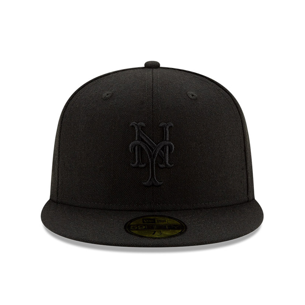 New York Mets 100 Jahre Black on Black 59FIFTY-Kappe