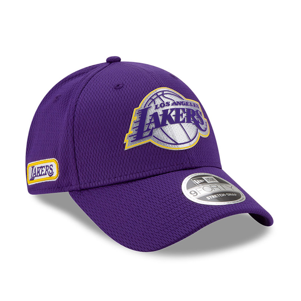 Gorra Los Angeles Lakers Back Half 9FORTY elástico con botón de presión, morada
