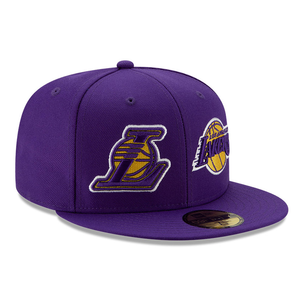 Casquette 59FIFTY violette de l'année 100 des Lakers de Los Angeles