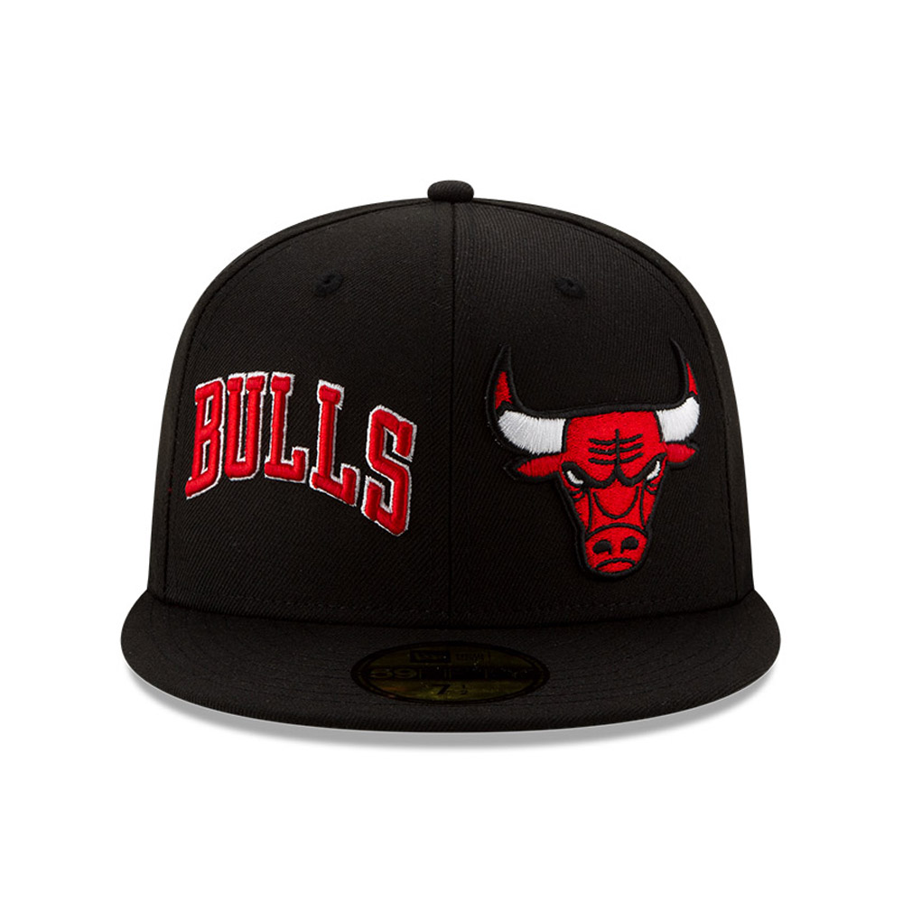 Casquette 59FIFTY noire de l'année 100 des Bulls de Chicago