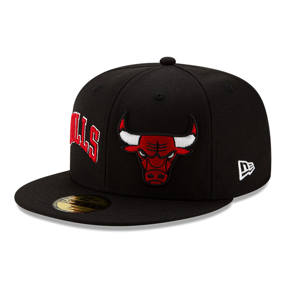 Casquette 59FIFTY noire de l'année 100 des Bulls de Chicago