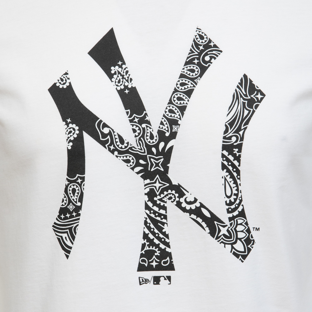 T-Shirt New York Yankees Paisley Print, blanc