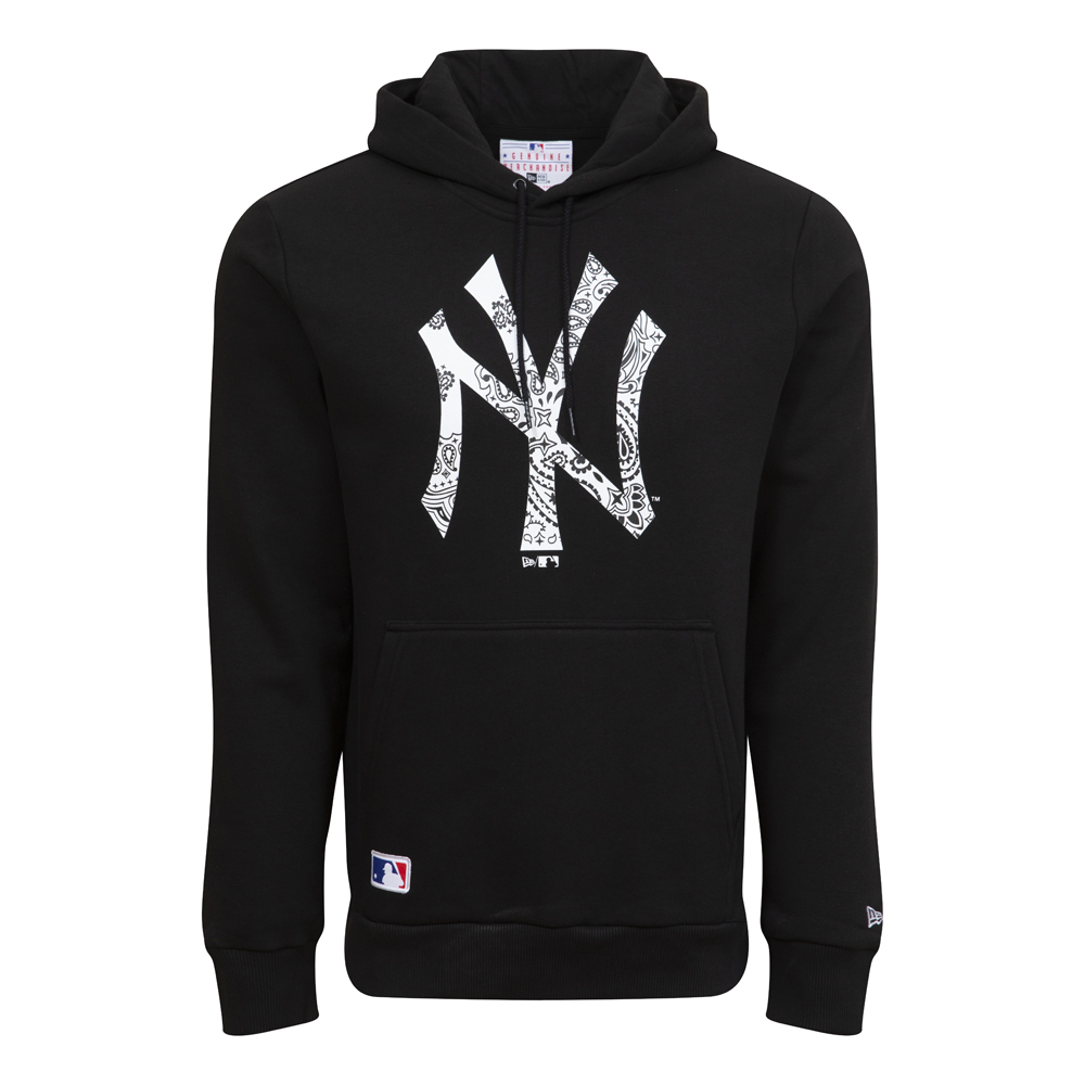 New York Yankees – Hoodie in Schwarz mit Paisley-Logoprint