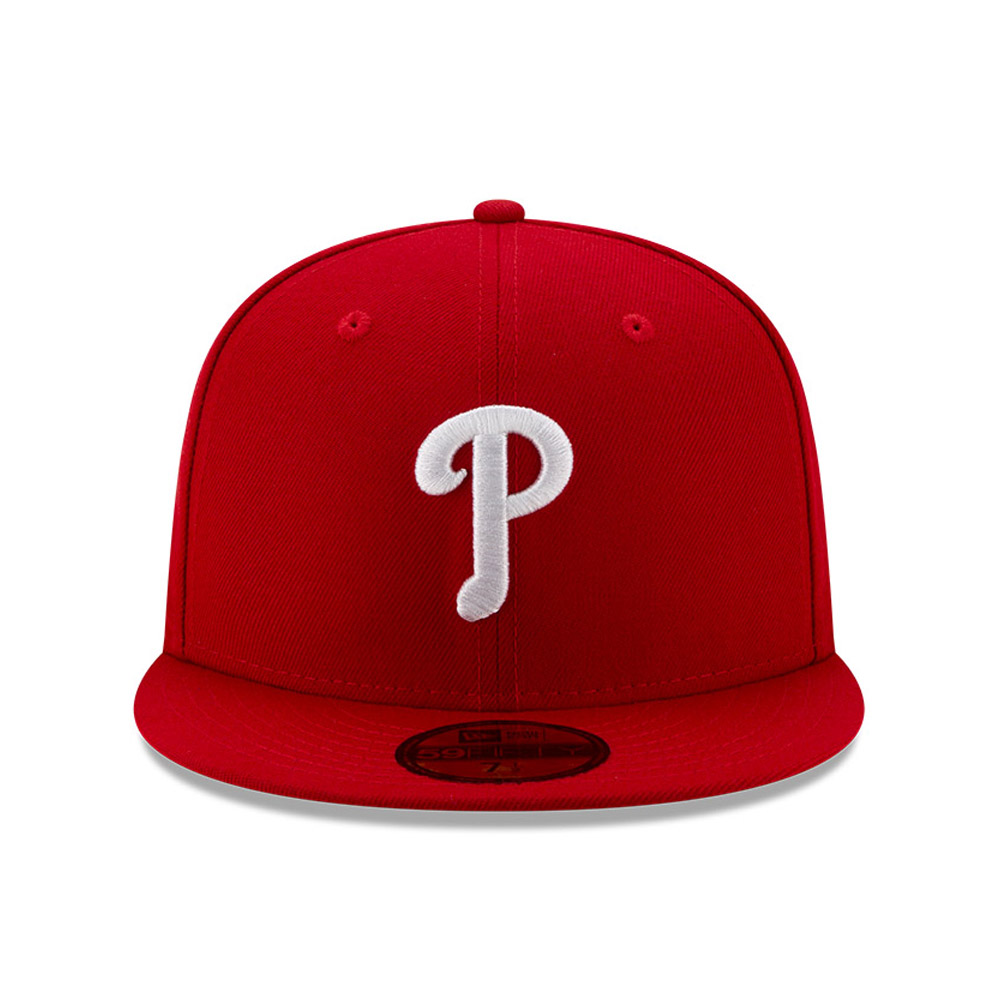 Cappellino 59FIFTY MLB 100 dei Philadelphia Phillies rosso