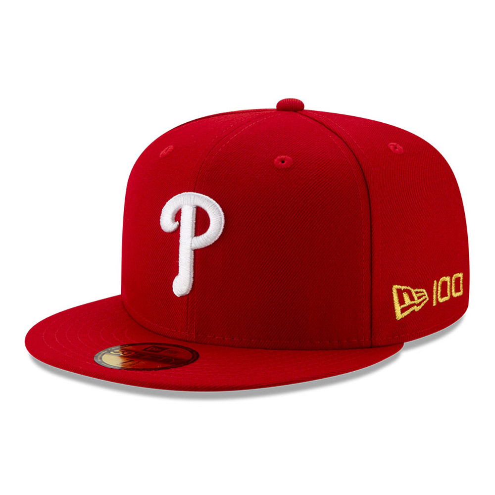 Gorra Philadelphia Phillies MLB 100 59FIFTY, rojo