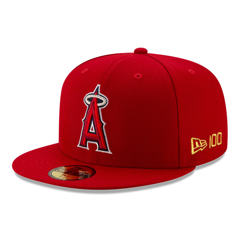 Cappellino 59FIFTY MLB 100 degli Anaheim Angels rosso