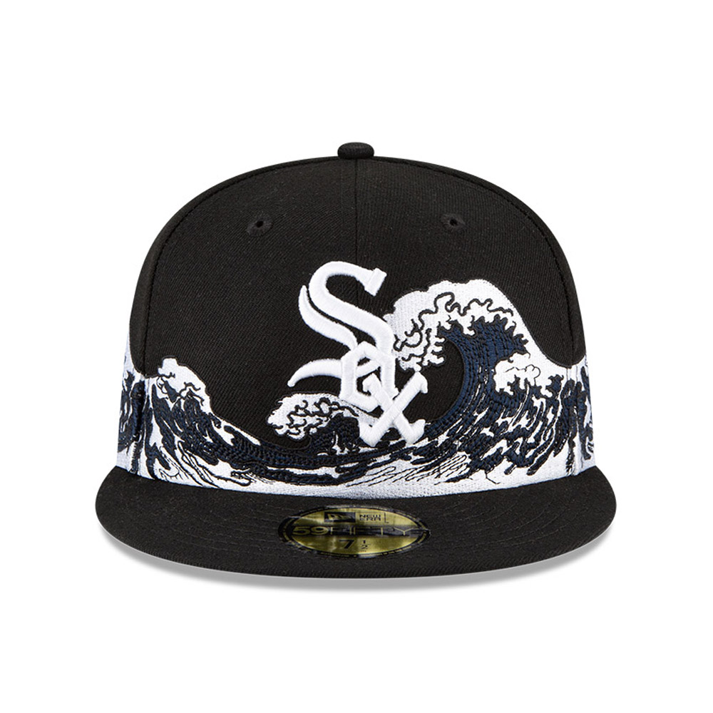 Chicago White Sox MLB Wave Black 59FIFTY Fitting Cap