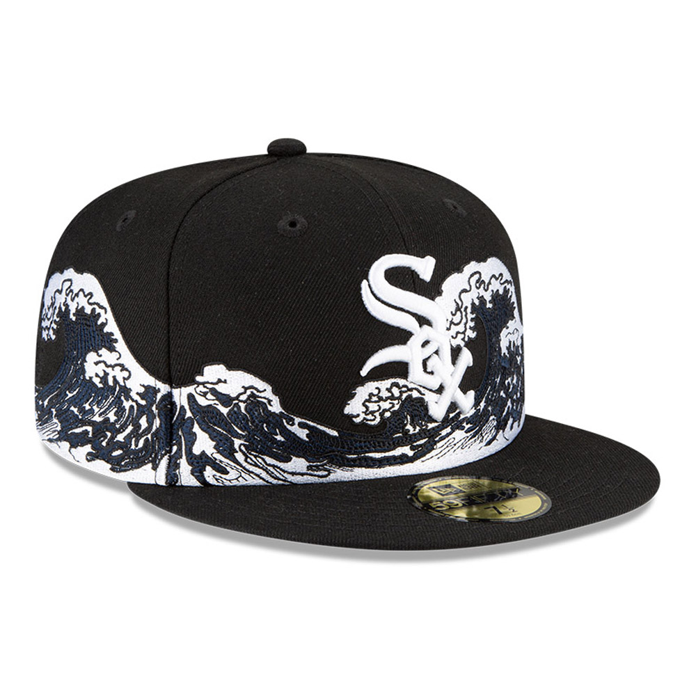 Chicago White Sox MLB Wave Black 59FIFTY Fitted Cap