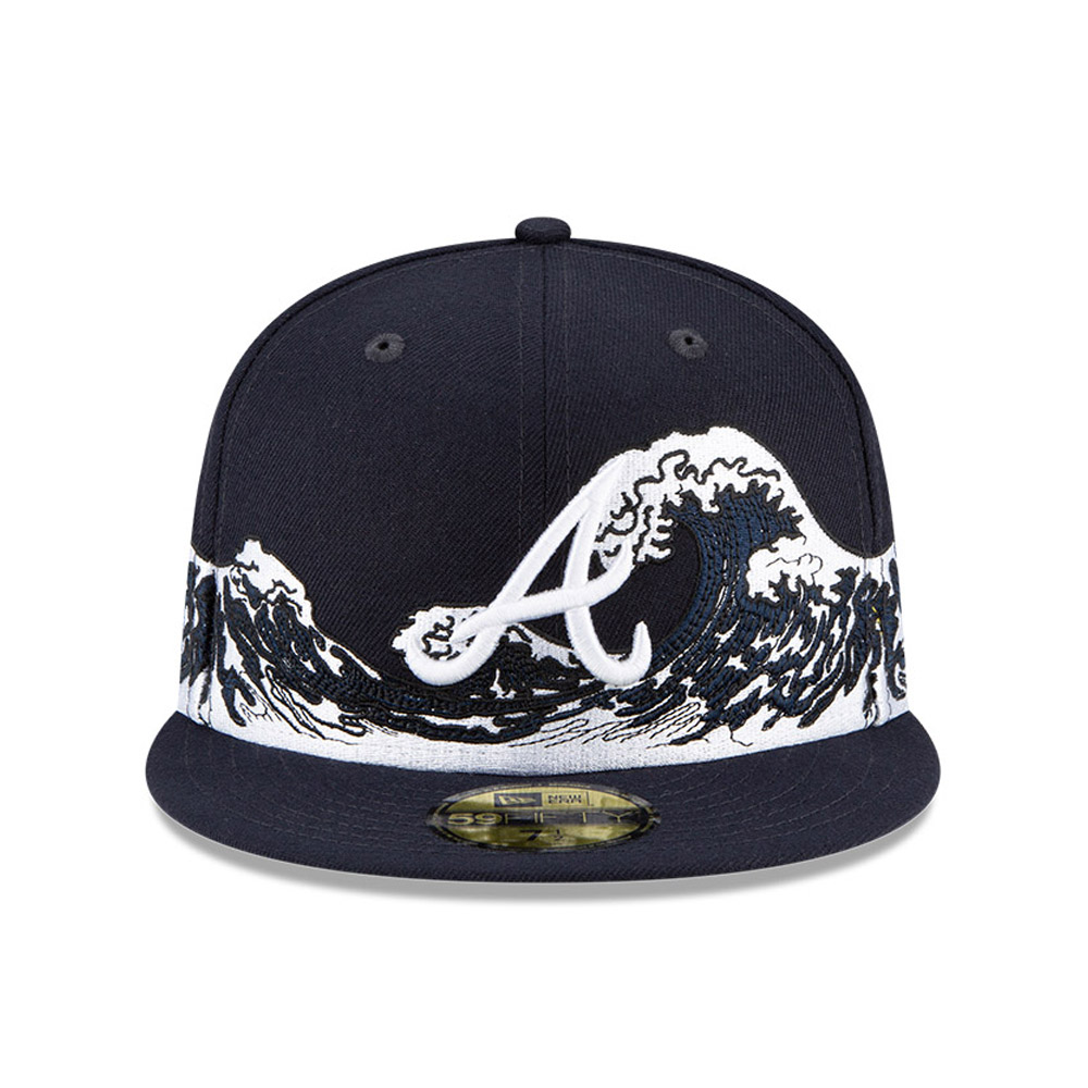 Atlanta Braves MLB Wave Navy 59FIFTY Fitted Cap