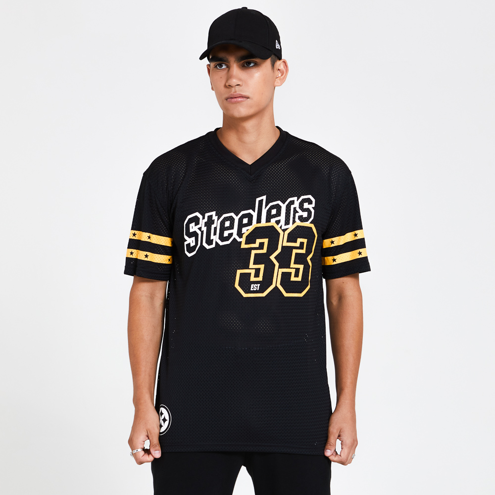 Camiseta Pittsburgh Steelers Oversized Mesh, negro
