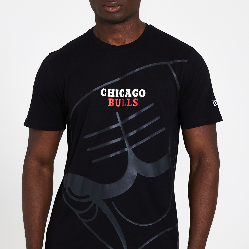 Chicago Bulls – Schwarzes T-Shirt mit Farbverlauf und Grafik