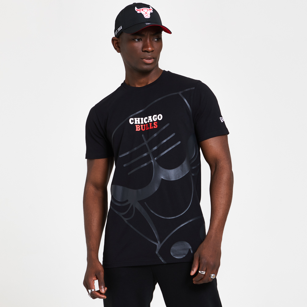 Chicago Bulls – Schwarzes T-Shirt mit Farbverlauf und Grafik