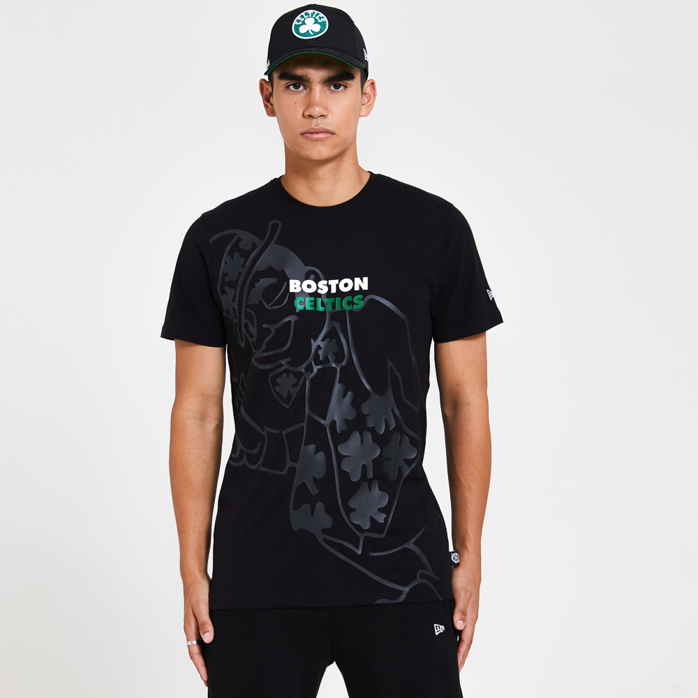 Boston Celtics – Schwarzes T-Shirt mit Farbverlauf und Grafik