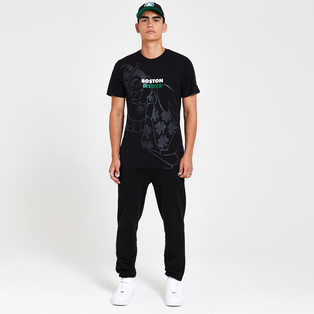 Boston Celtics Gradient and Graphic Black T-Shirt