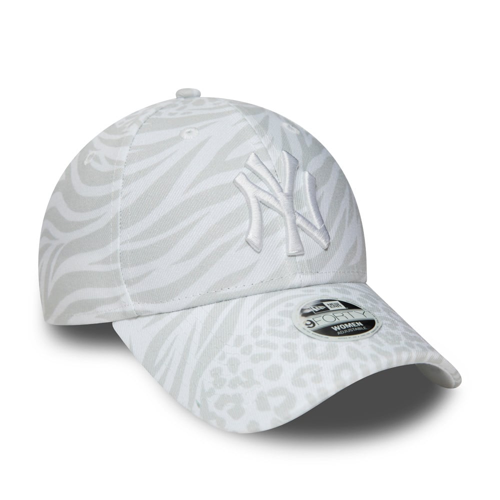 Gorra New York Yankees Tonal All Over Print 9FORTY mujer, blanco