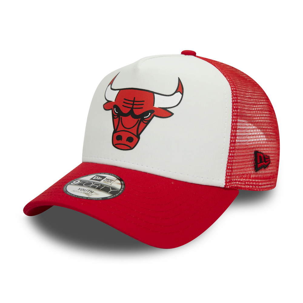 Chicago Bulls – Team – Kinder-Truckerkappe im Farbblockdesign in Weiß