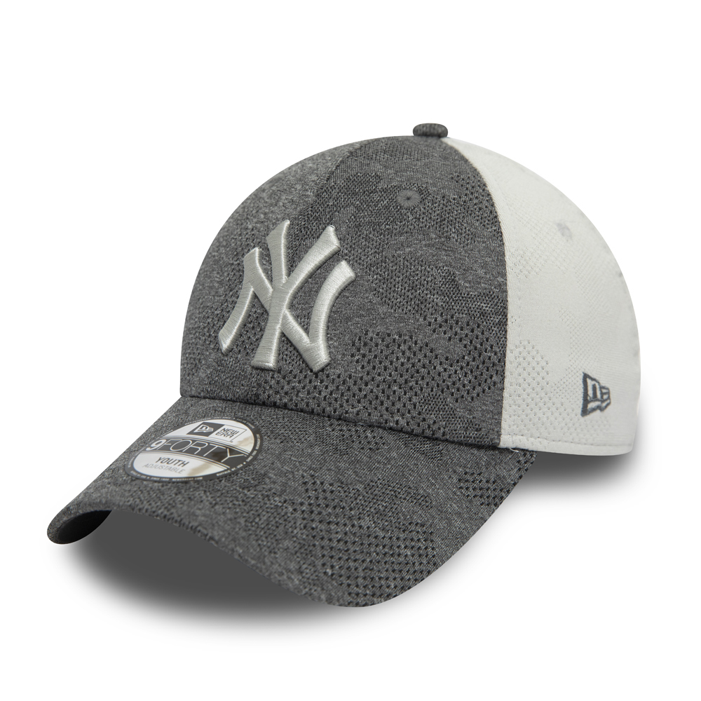9FORTY – New York Yankees – Engineered Plus – Kontrastierte Kinderkappe in Grau