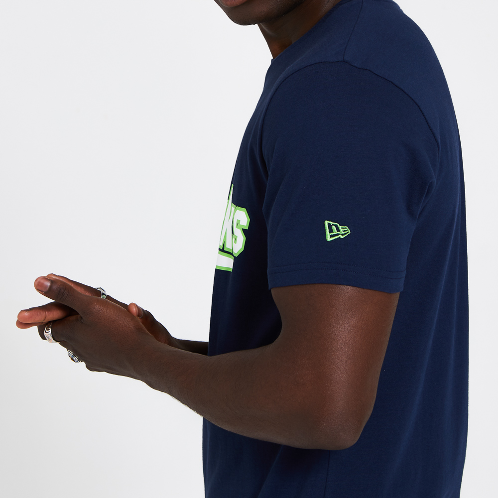 Seattle Seahawks – T-Shirt mit Schriftzug in Marineblau