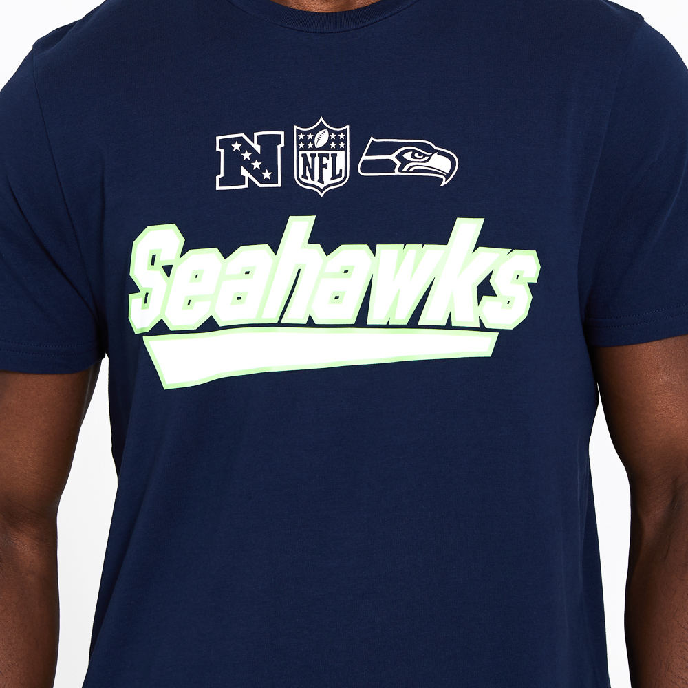 Seattle Seahawks – T-Shirt mit Schriftzug in Marineblau
