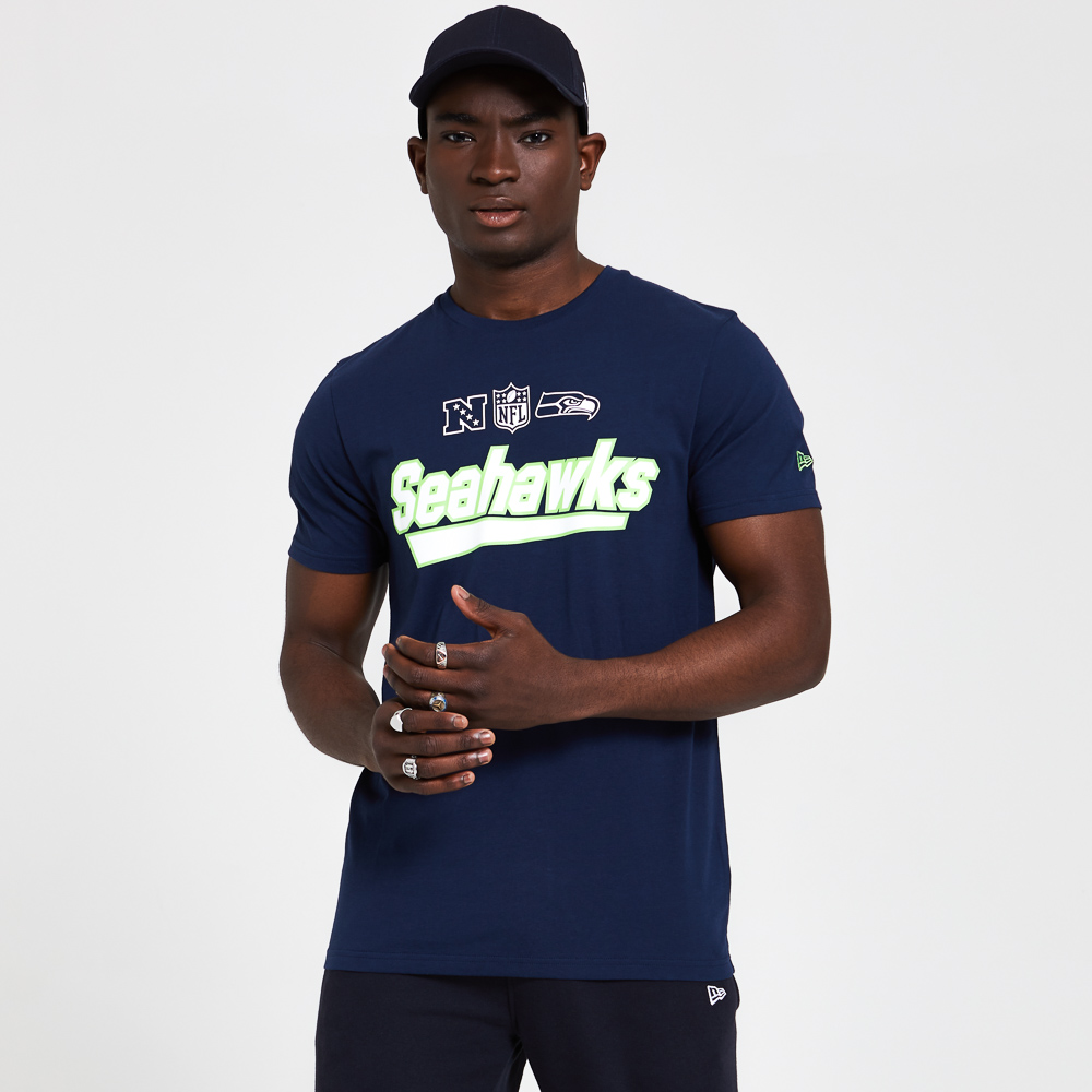 T-shirt bleu marine avec inscription des Seahawks de Seattle