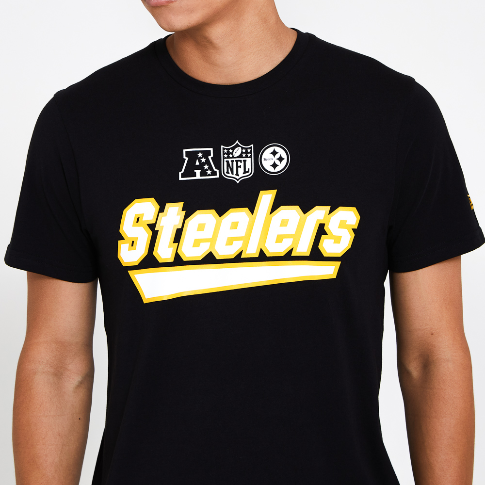 T-shirt noir à inscription des Pittsburgh Steelers