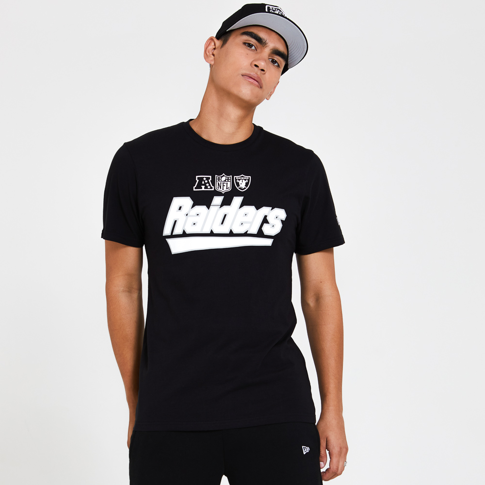 Oakland Raiders – T-Shirt in Schwarz mit Schriftzug