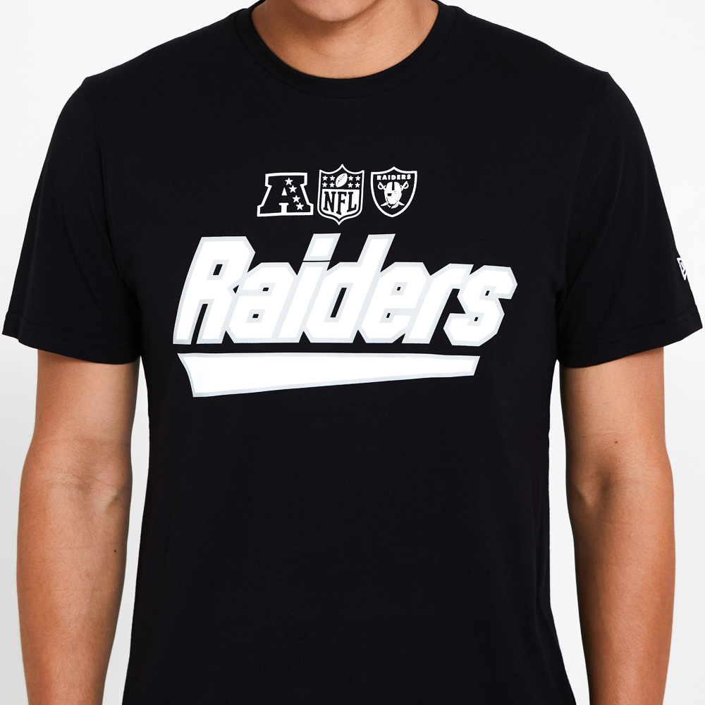 T-shirt Oakland Raiders Wordmark nera