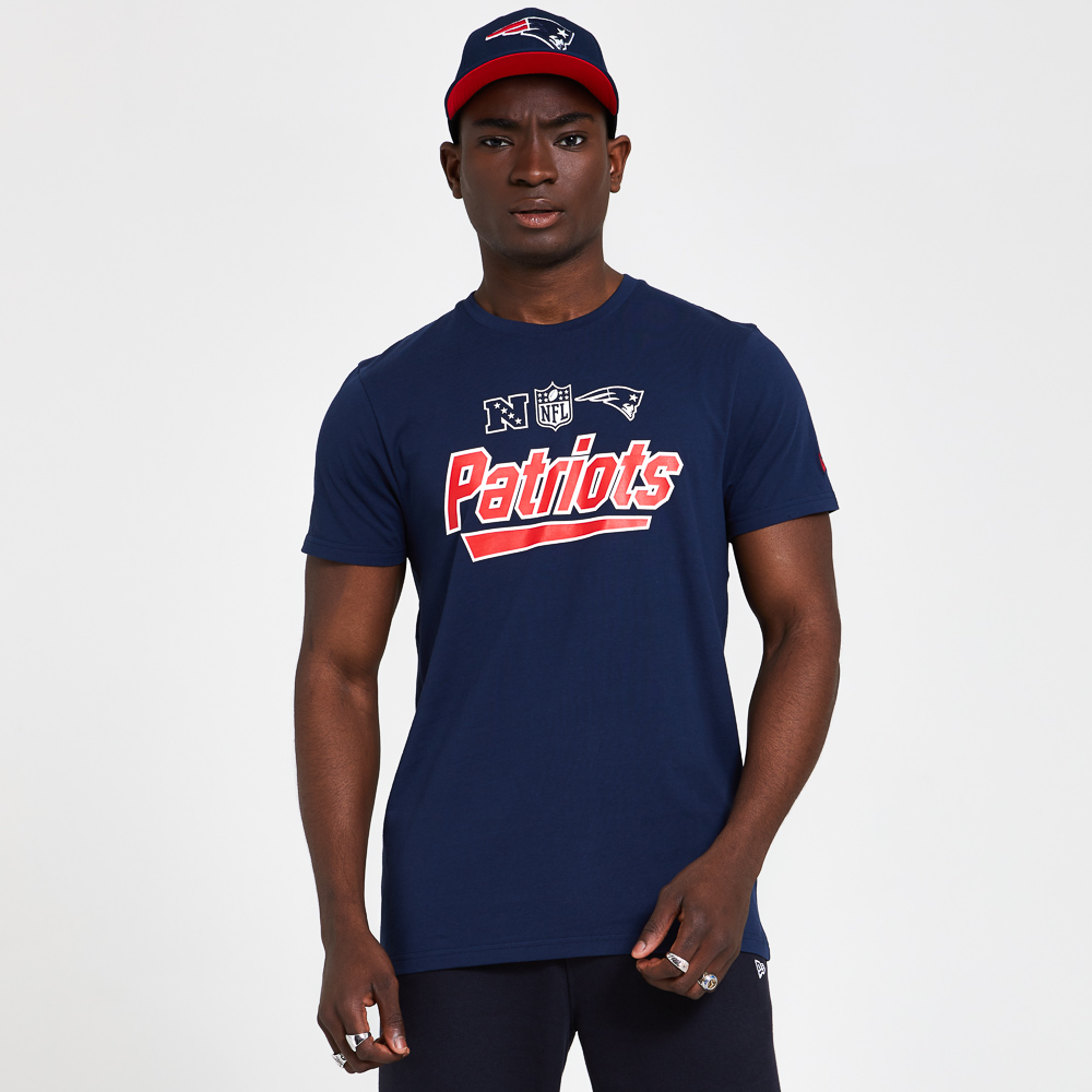 New England Patriots – T-Shirt mit Schriftzug – Marineblau
